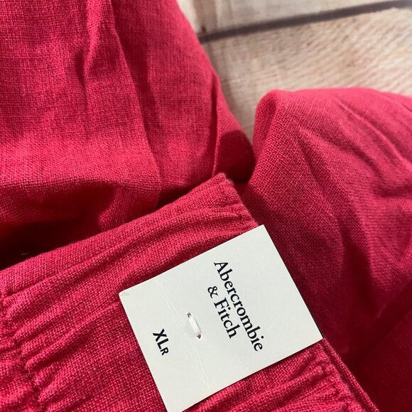NWT Abercrombie & Fitch Women's Pink Wide Leg Casual Pants - XL R - Picture 14 of 15